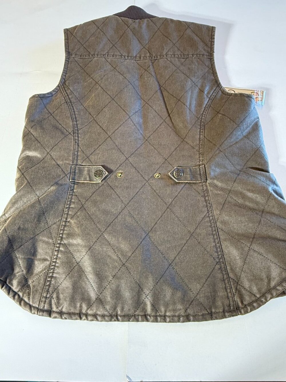 Cripple Creek Brown Zip Enzyme Washed Cotton Concealed Carry Vest Womens M, NWT! - Picture 2 of 3